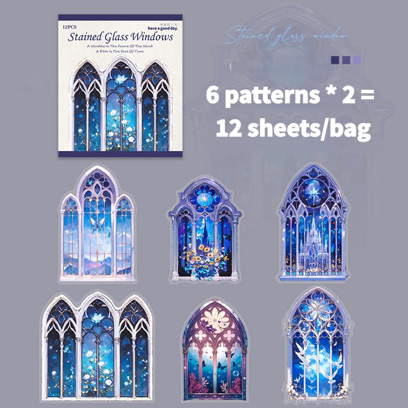 72 sheets/set, european window flower pet sticker, journal, scrapbook, notebook decor, self adhesive
