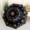 1pc Golden Mandala Pattern Automatic Open, Sturdy Iron Frame, Compact Folding Design, All-Season Portable Umbrella for Women & Men, Outdoor