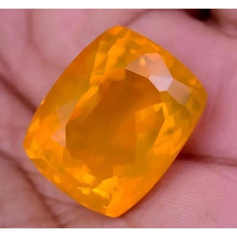 Orange Opal 60+ Ct Cushion Certified Beautiful Loose Gemstone