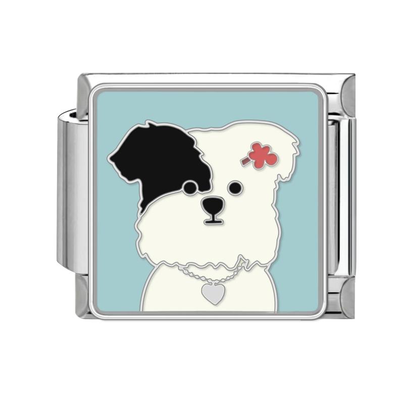 Cartoon Cute Cats Dogs Paw Heart Night Moon Flowers Italian Charm Links Fit 9mm Stainless Steel Bracelet Women DIY Making Gifts