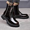 Stivaletti Chelsea Trendy da Uomo High-Top in Vera Pelle - Leggeri Stile Martin con Suola Spessa e Zip Laterale per Autunno/Inverno