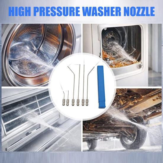 Hochdruckreiniger-Düsensatz Schnellkupplungssystem Reinigungsdüse AC-Reinigung Edelstahl-Verlängerungsrohr mit Mehrfachsprühmodi