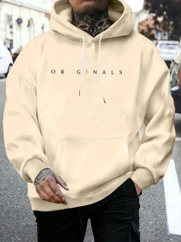 The New Men's Hooded Sweatshirt for Spring and Autumn 2025 Is Casual Fashionable and Soft with 3D Letter Pattern Printing
