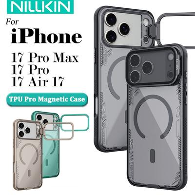 NILLKIN For iPhone 17 Pro Max Phone Cases UV Resistant TPU+PC Hard Back Cover New Metal Camera Stadn Magnetic Case