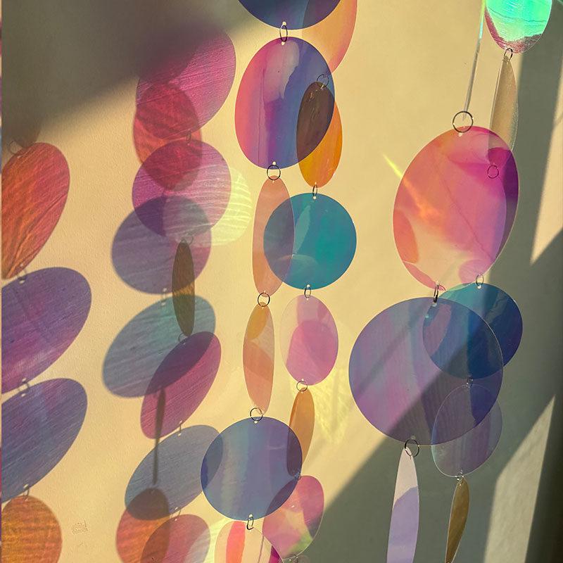 Переливающиеся лазерные ПВХ подвесные украшения - Прозрачные семицветные фигурки для декора детского сада и фестиваля