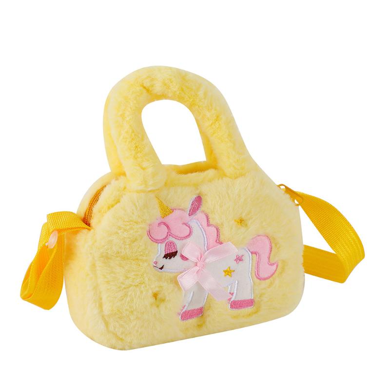 Winter New Plush Children's Crossbody Bag European and American Fashion Shoulder Bag Toddler Girl Cute Unicorn Handbag