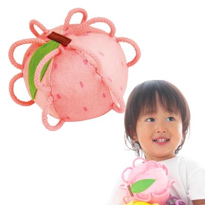 Shaol Ring Ball 0 Peach Good Toy 2022 Award Educational Toy for Strollers and Gentle Bell First Baby Soothing To Touch Fabric S11025 Bell-Attached