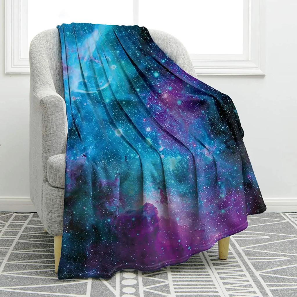Galaxy Blanket Outer Space Starry Sky Flannel Throw Blanket for Bed Sofa Couch Warm Soft for Boys Girls  Birthday Festival Gift