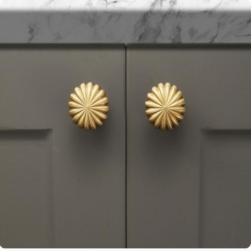 25/30MM European pure Brass Handle solid single hole Cabinet Door Drawer wardrobe gold light luxury copper handle Cabinet Knobs