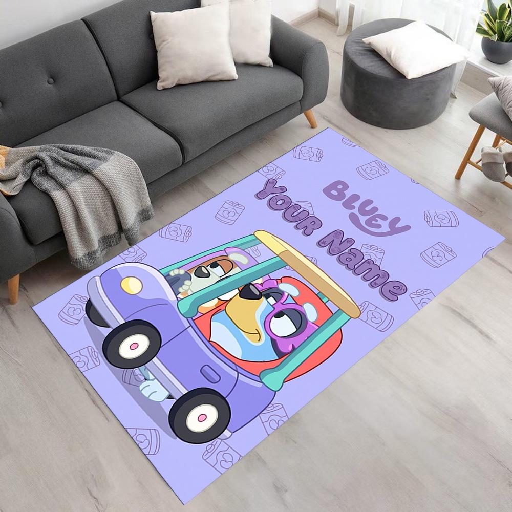 Bluey Personalized Name Floor Rug Office Rug Design for Balcony Study room Entryway Bedrooms Antislip Carpet Decorate Offices
