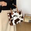 Yogodlns Borsa a tracolla in morbida peluche calda da donna invernale Borsa a tracolla in pelliccia sintetica con motivo leopardato alla moda Borsa di grande capacità