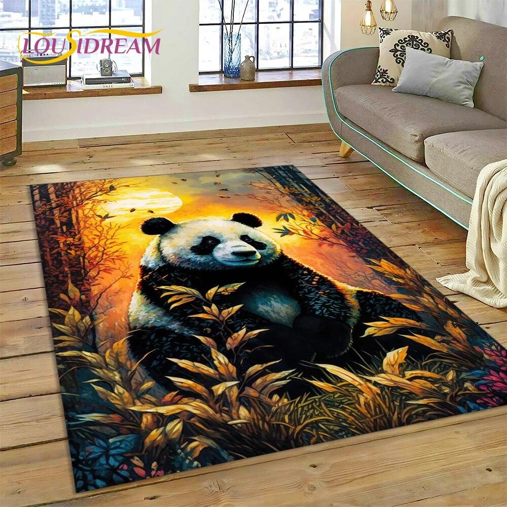 Dream Cute Panda Cartoon Animal Carpet Rug for Home Living Room Bedroom Sofa Doormat Decor,Kids Play Area Rug Non-slip Floor Mat