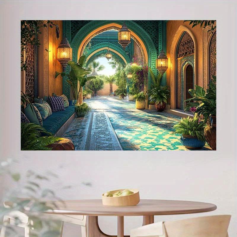 1 Mediterranean Garden Theme Background Cloth - Detailed Design Lightweight Decoration Event Background Festival Organizer
