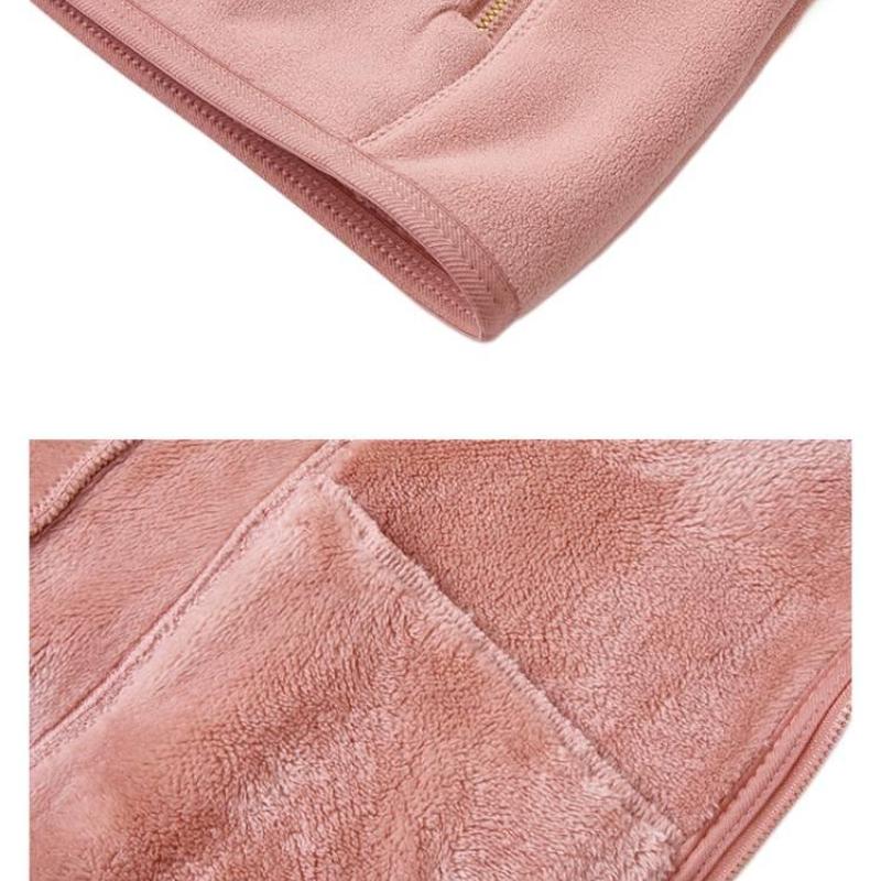 Utomhus Plus Size Fleecejacka Höst Vinter Förtjockad Varm Softshelljacka Innerfoder Parstil Polarfleecejacka för Kvinnor