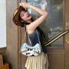 Niche Design Versatile Retro Contrasting Color Splicing Cow Pattern Underarm Bag 2025 New Shoulder Fashion Baguette Bag Women