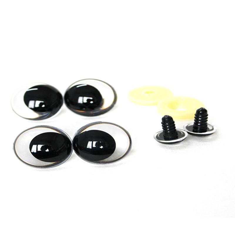 10x Natural Looking Doll Eye Plastic Flat Eyes With Screw Back for Craft Figure Doll And Model Making Accessories