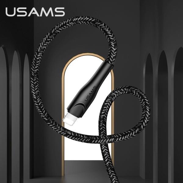 Usams Kabel Pleciony U41 Lightning 3M2A Czarny/Black Sj397Usb01 (Us-Sj397) Fast Charge