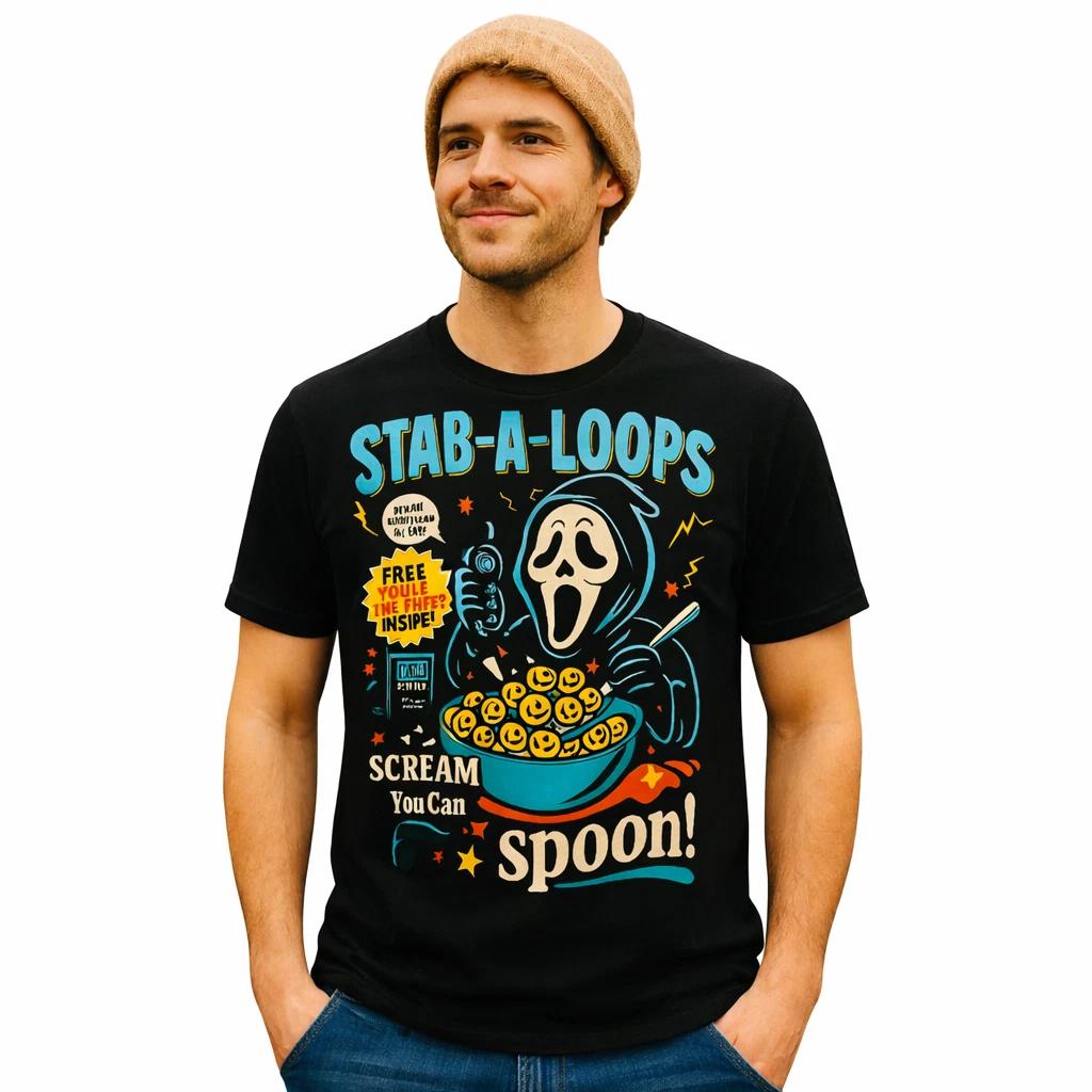 

Cereal Halloween Characters Tee – Stab-A-Loops (XXL) S