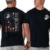NOUS. T-shirt Patriotique des Marines, Aigle Blanc Globe Ancre Logo Avant