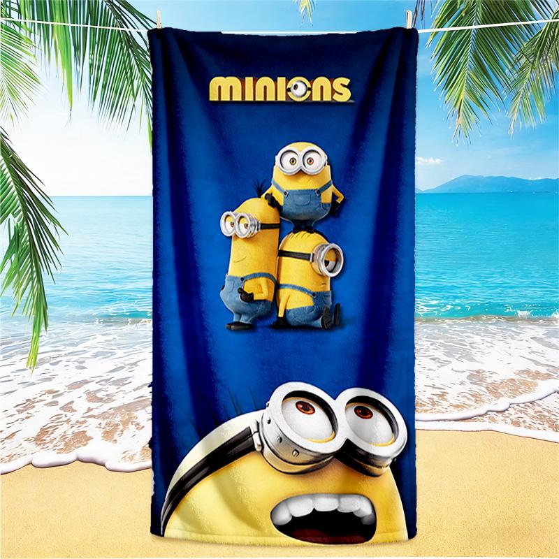 1pc Minions Adventure Yellow Land Beach Towel,quick Drying Absorbent Beach Towel,outdoor Sports Swimming Beach towel,Soft and Comfortable Y72812