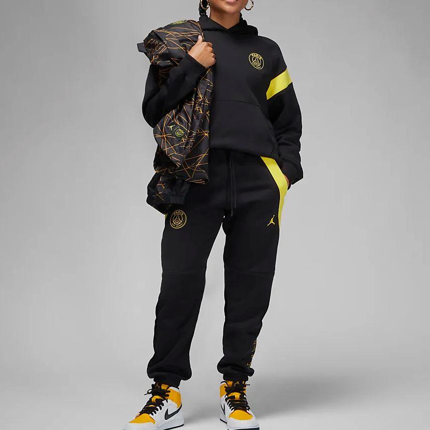 Jordan x Paris Saint-Germain Womens Pants (Asia Sizing) Black/Tour Yellow Women Streetwear DV2839-010