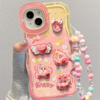 Mielas Žvaigždžių Kirby Tinka Apple 15 Mobiliojo Telefono Dėklas iPhone 14 Trijų Matmenų 13 Dvigubas Stovas 11 Nišinis 16pro