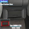 Real Carbon Fiber Car Accessories Rear Center Storage Decorative Trim Cover Soft Sticker For BMW E36 3 Series/M3 1994 1995 1996