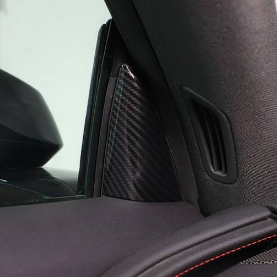 ABS Carbon Interior A-Pillar Triangle Panel Trim Cover For Corvette C8 -2024
