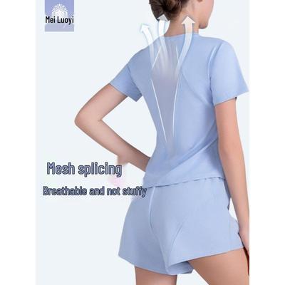 Women's Quick-Dry Yoga & Running Set - Loose, Slimming, Breathable, Short Sleeve Summer Fitness Apparel