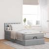 VidaXL Ottoman Bed with Mattress Light Grey 90x200 Cm Fabric 3311594