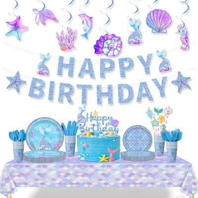 25Th Birthday Party Decorations Undersea Theme Flag Cake Plug-In Set Customized