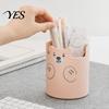 Pen Storage Cup Cute Bear 2-in-1 Holder & Phone Stand, Macaron Colors Desk Organizer, Large Design Capacity for Pens Makeup Brushes Scissors