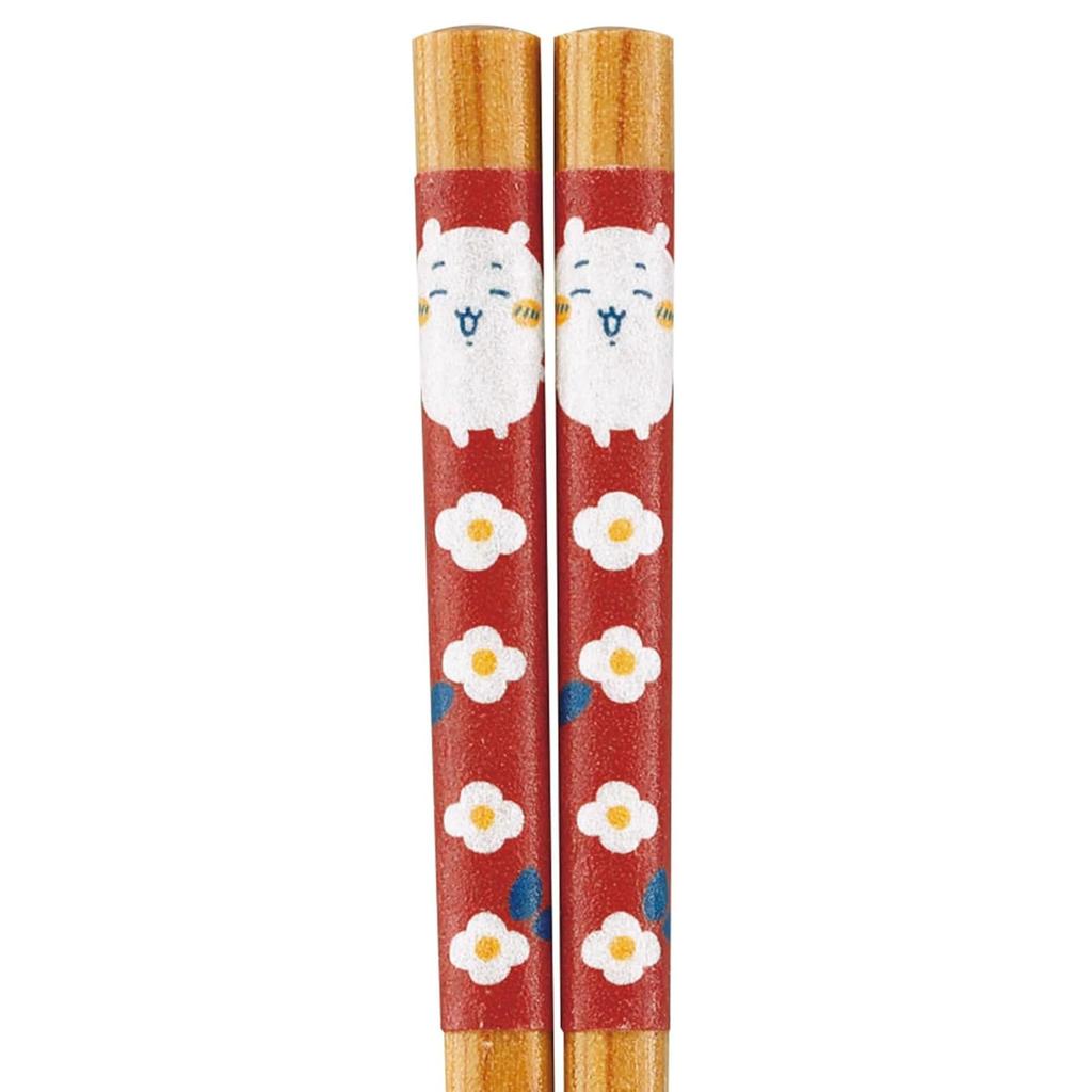 Officially Licensed Chiikawa Natural Flower Garden Chopsticks, Wood, 21cm, Tableware, Accessories, Red, CKW21-840