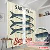 2pcs 2D Flat Printing Party Curtain Sardine Fish Fabric Without Electricity Festive Curtains Use for Living Room Outdoor Decor