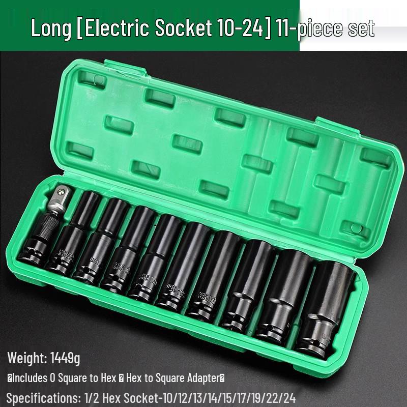 Electric Wrench Socket Set with Extended Hex Heads & Fly Electric Board Tool