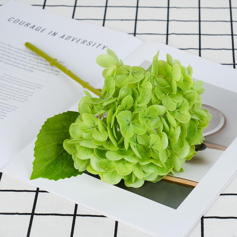 

Маленькая ветка гортензии искусственный цветок, высококачественный мягкий на ощупь, украшение для домашней вазы, свадебный искусственный цветок гортензии зелёный