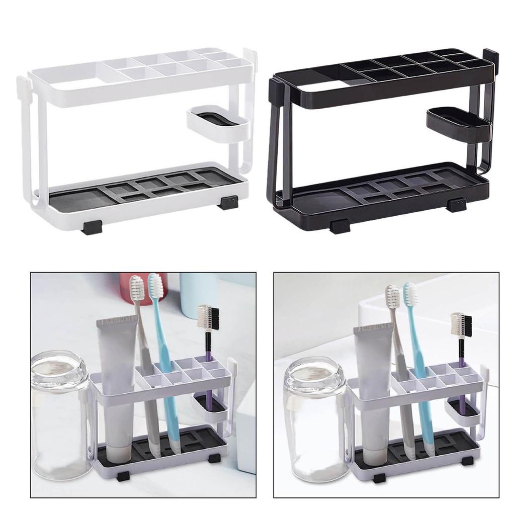 Storage Organizer Shelf Storage Stand 10 Slots Toothpaste Cup Holder Toothpaste