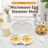 Food-Grade Plastic Microwave Egg Cookers, 10-Piece Set with Separate Compartments, Molded Form and Hinged Covers