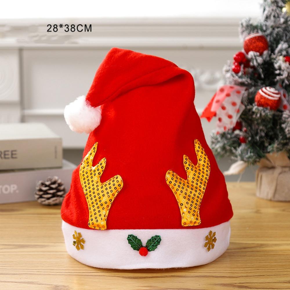 Snowman Plush Reindeers Antlers Hat Polyester Xmas Arts Hats Christmas Hat  Xmas Gift