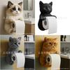 Cat Paper Holder Resin Cute Cat Design Wall Mount Tissue Dispenser For Bathroom Decor