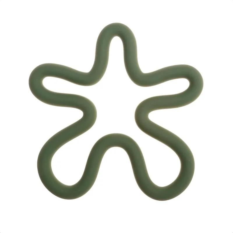 

Геометрический термостойкий силиконовый коврик, подставки для чашек для напитков, нескользящий держатель для кастрюль, настольная подставка для столовых приборов, кухонные аксессуары, подстаканники, подушечки зелёный