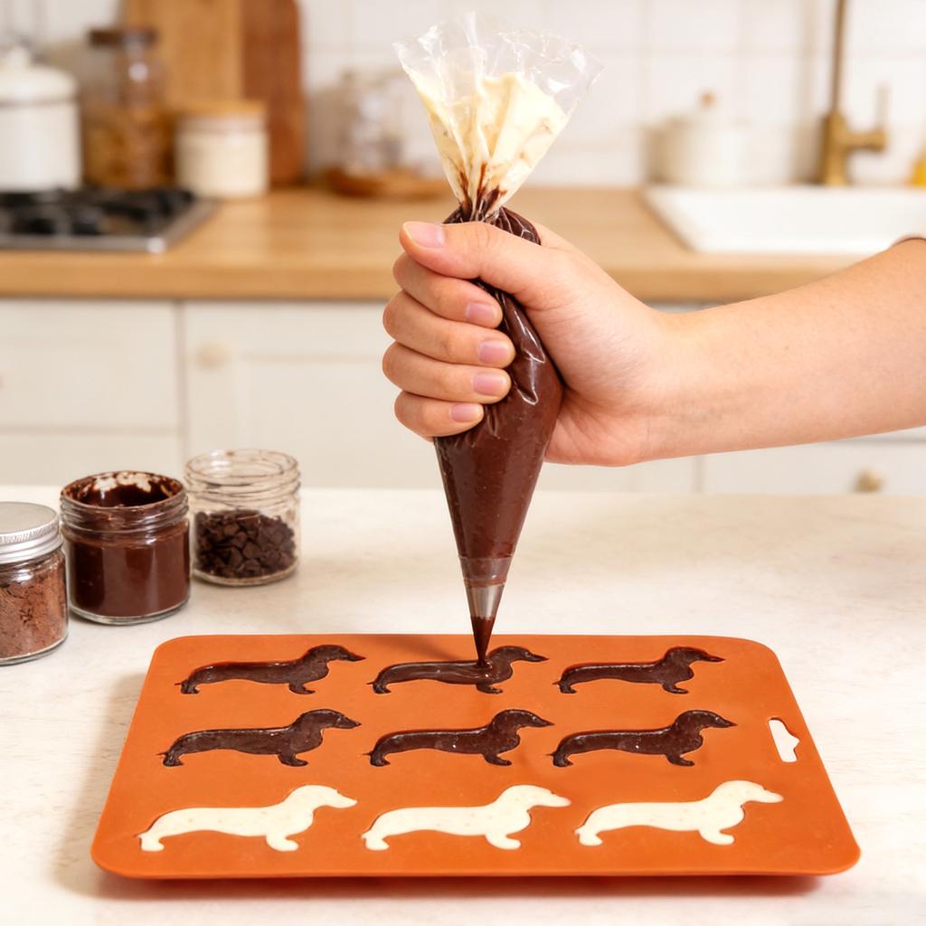 Cartoon Dog Shaped Ice Mold, 1 Count Creative Dachshund Design Silicone Ice Tray, Ice Molds, Ice Trays For Freezer, Multifunctional Chocolate Mold