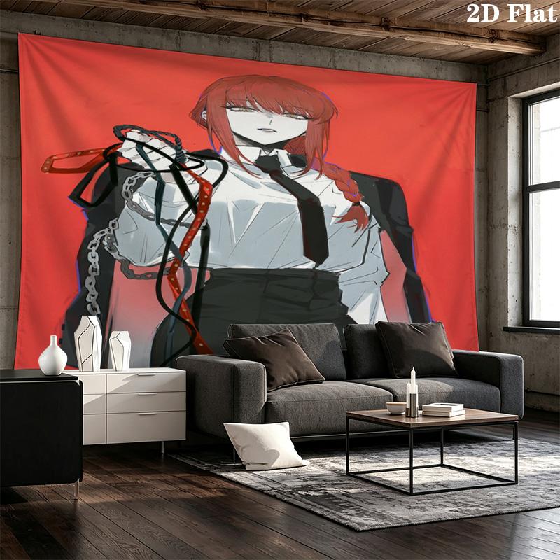 Chainsaw Man Wall Tapestry Aesthetic Wall Hanging Printed Fabric Blanket Decorative Tapestries For Bedroom Living Room Home Decor