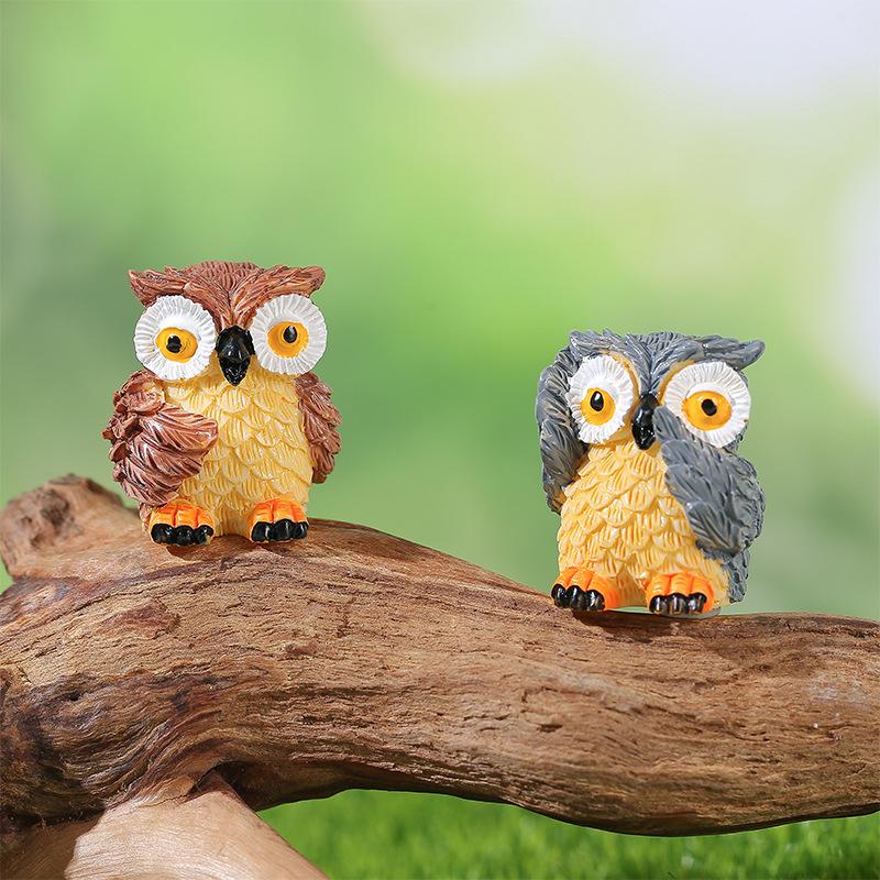 Owl Resin Small Ornament Miniature Landscape Decoration