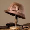 Woolen Fisherman's Hat, Women's Autumn and Winter Warm Fashion Top Hat Temperament, Mother Shows Washbasin Hat