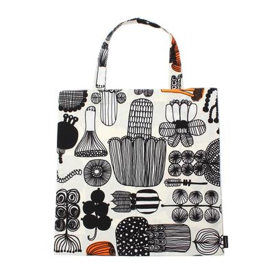 Bolsa Tote Marimekko 67810 67572 68955 69915 73312 73875 73876 74192 73877 73820 74340 74339 Bolsa, Tamanho Único, Tamanho 14, Preto x Laranja [Importação Paralela]