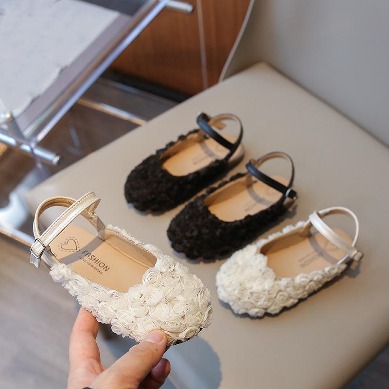 Cover Toe Children Shoes Girls Sandals Lace Flower Designer Sandal for Girl Princess Slingback Shoes Nice Rose Shoes Kids H02273