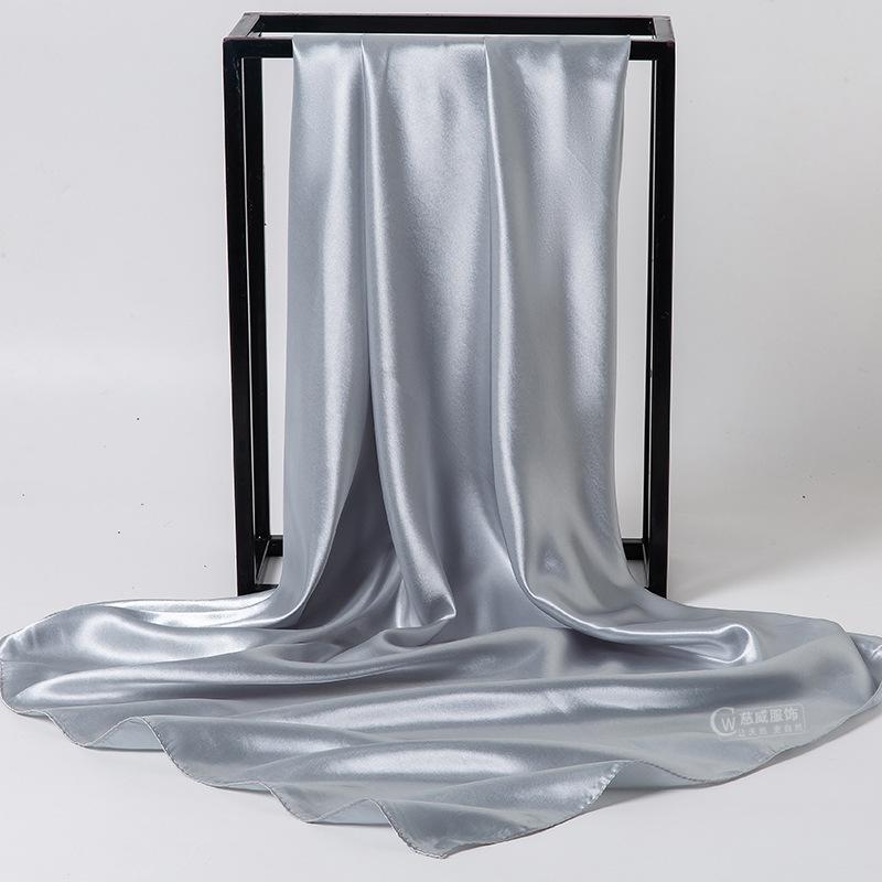 

Весна/лето Новый женский шелковый шарф 90 * 90 см Имитация шелкового твила квадратный шарф Модный принт большой квадратный шарф профессиональный шарф 90*90 светло-серый