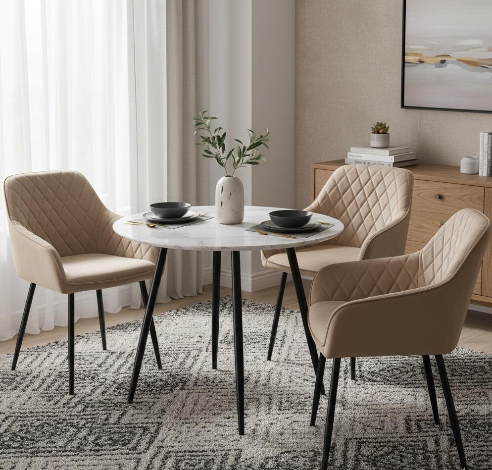 Upholstered Chair Rello Velvet Beige
