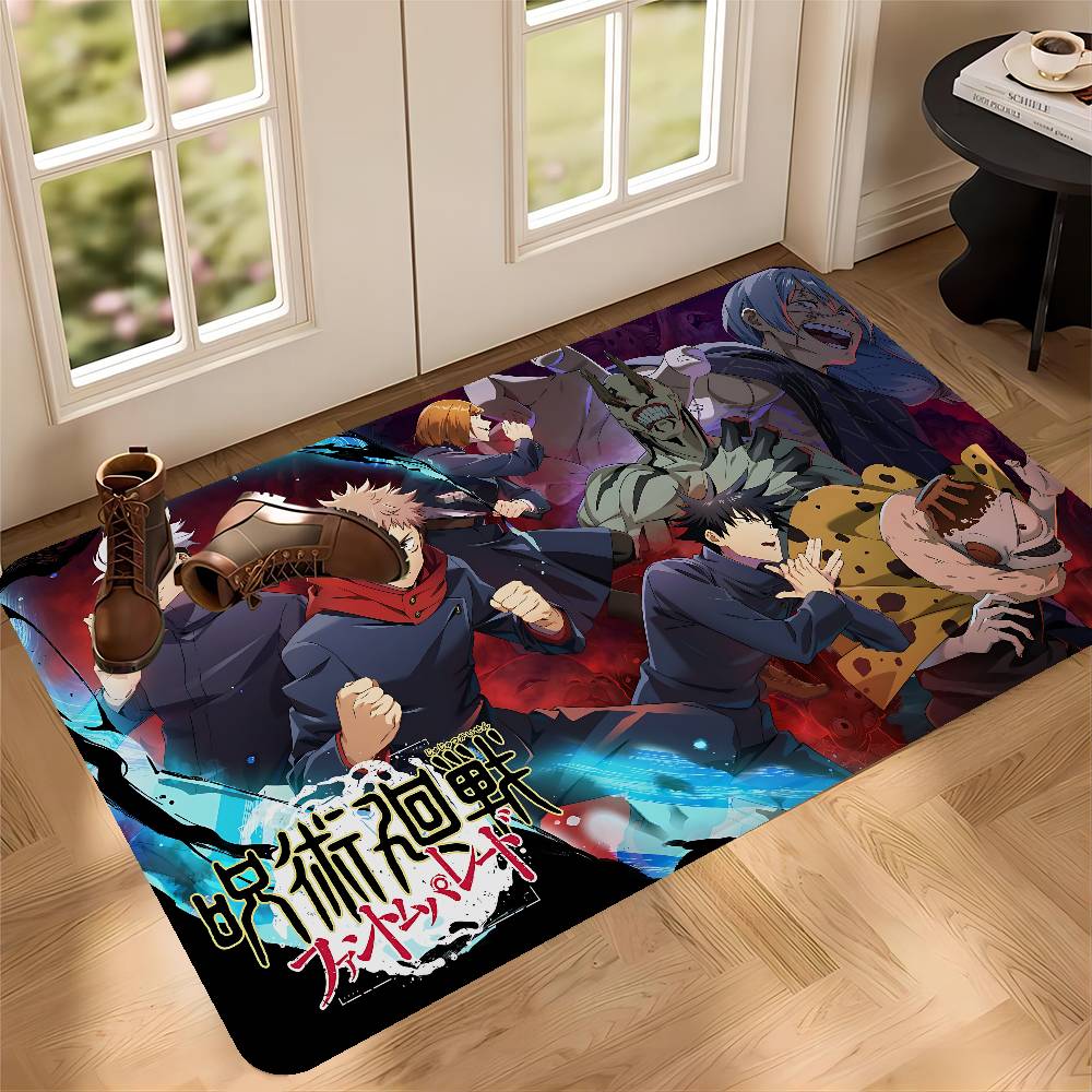Anime Jujutsu Kaisen Bathroom Mat Anti-slip Absorb Water Long Strip Cushion Bedroon Mat Welcome Doormat